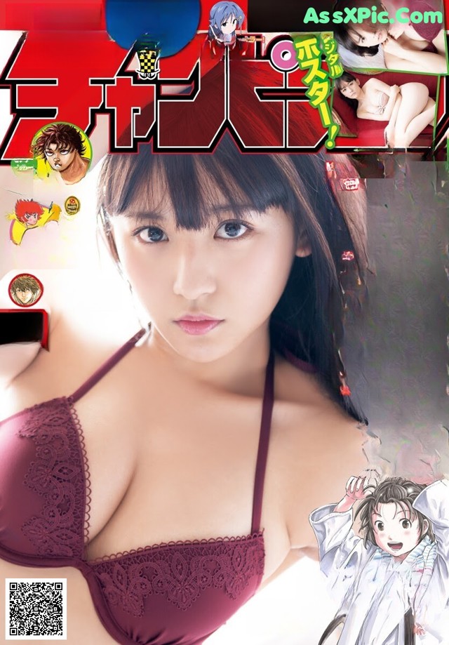A woman in a red bra top is posing for a picture.